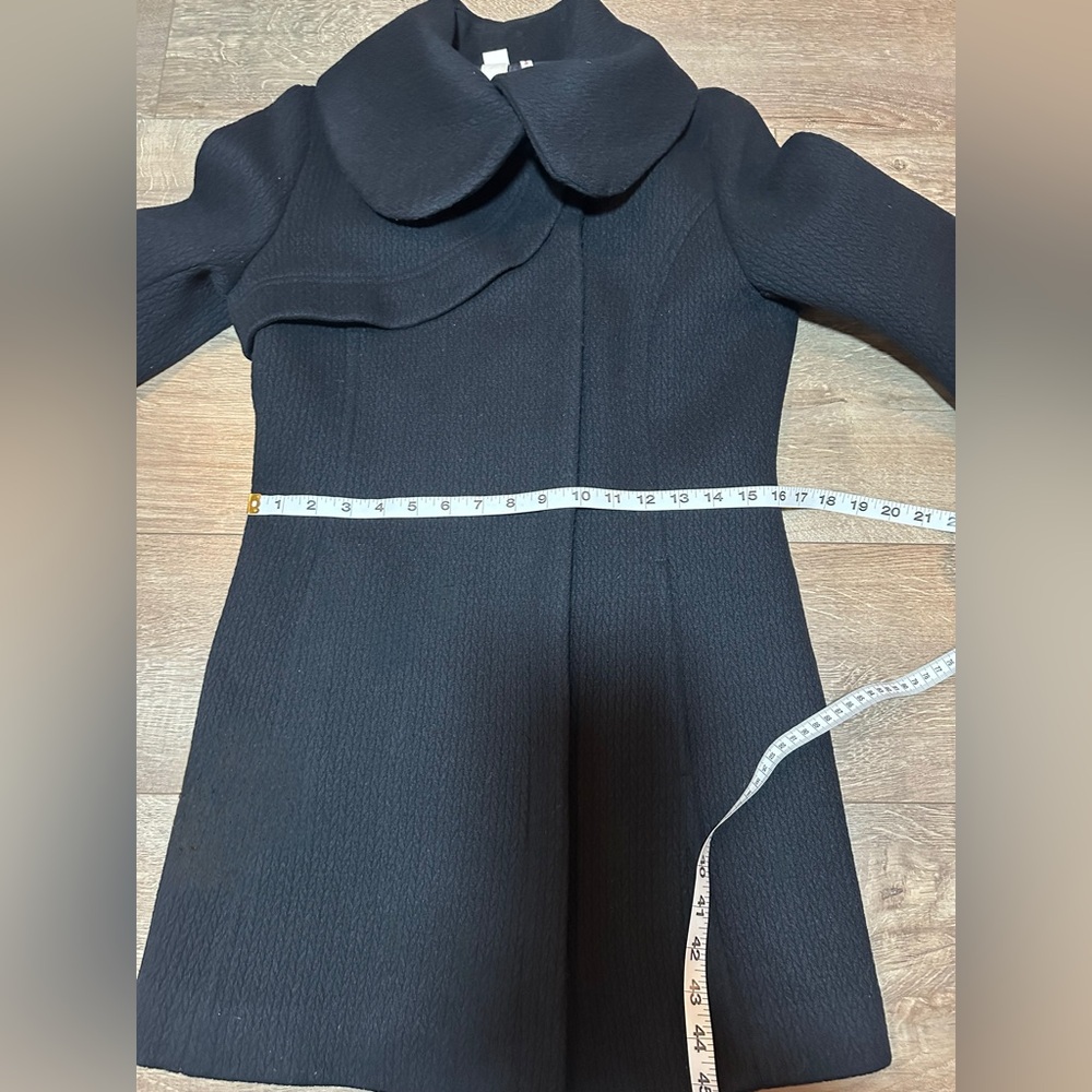 Soia & Kyo Wool Coat Black Textured Oversized Collar Size Small Made in Canada - Picture 7 of 13